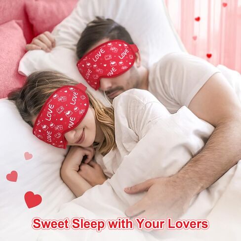 NPET Valentines Women Sleep Eye Mask, Valentines Love Red Heart Gifts Eye Mask for Women 3D Sleep Mask Countoured Cup Luxury Valentiens Holiday Gifts Idea Home Office Outdoor, Travel, Nap, Red in Kuwait