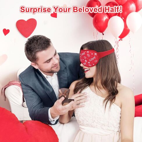 NPET Valentines Women Sleep Eye Mask, Valentines Love Red Heart Gifts Eye Mask for Women 3D Sleep Mask Countoured Cup Luxury Valentiens Holiday Gifts Idea Home Office Outdoor, Travel, Nap, Red in Kuwait