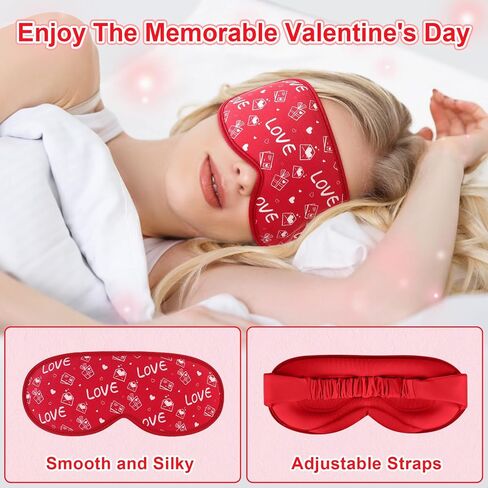 NPET Valentines Women Sleep Eye Mask, Valentines Love Red Heart Gifts Eye Mask for Women 3D Sleep Mask Countoured Cup Luxury Valentiens Holiday Gifts Idea Home Office Outdoor, Travel, Nap, Red in Kuwait