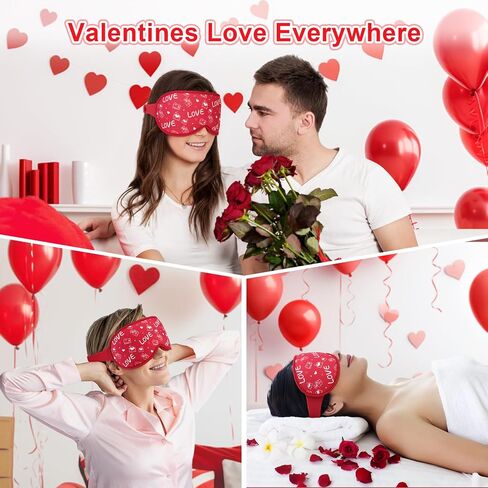 NPET Valentines Women Sleep Eye Mask, Valentines Love Red Heart Gifts Eye Mask for Women 3D Sleep Mask Countoured Cup Luxury Valentiens Holiday Gifts Idea Home Office Outdoor, Travel, Nap, Red in Kuwait