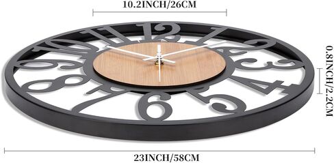 24 Inch Large Wall Clock Metal Modern Farmhouse Clock Slient Non-Ticking Round Clock for Kitchen Living Room in Saudi Arabia