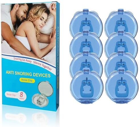 8-Pack Anti Snoring Nose Clips - Magnetic Silicone Snore Stopper for Men & Women | Comfortable & Reusable Anti-Snore Device | Sleep Aid with Hygiene Case in Kuwait