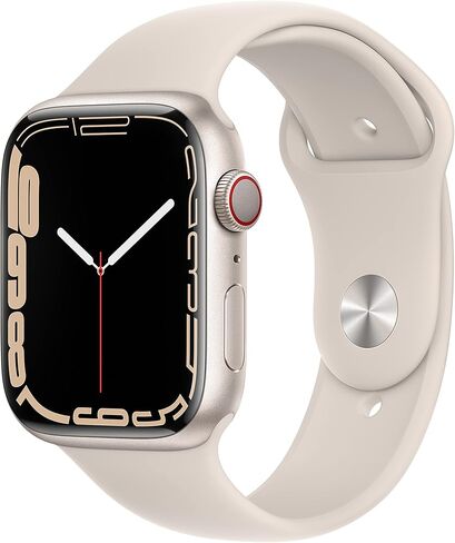 Apple Watch Series 7 (نظام تحديد المواقع + شبكة خلوية، 41 ملم) - هيكل من الألومنيوم باللون الأخضر مع سوار رياضي من نوع Clover (إصدار Premium متجدد) in Kuwait