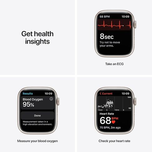 Apple Watch Series 7 (نظام تحديد المواقع + شبكة خلوية، 41 ملم) - هيكل من الألومنيوم باللون الأخضر مع سوار رياضي من نوع Clover (إصدار Premium متجدد) in Kuwait