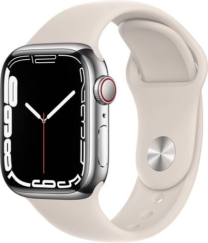 Apple Watch Series 7 (نظام تحديد المواقع + شبكة خلوية، 41 ملم) - هيكل من الألومنيوم باللون الأخضر مع سوار رياضي من نوع Clover (إصدار Premium متجدد) in Kuwait