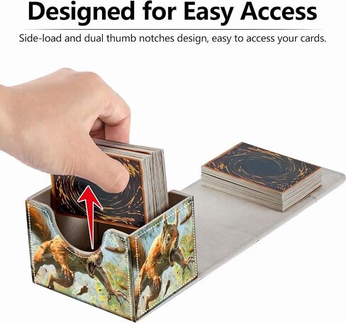 Strong Magnet Case Mtg Magic Deck Box Tcg Up to 200 Cards Creative Pattern Trading Card Storage Box for Collectible Card Games, A Squirrel With Sharp Claws in Kuwait