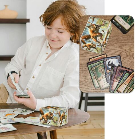 Strong Magnet Case Mtg Magic Deck Box Tcg Up to 200 Cards Creative Pattern Trading Card Storage Box for Collectible Card Games, A Squirrel With Sharp Claws in Kuwait