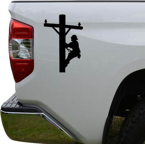 Rosie Decals Electrical Lineman Die Cut Vinyl Decal Sticker For Car Truck Motorcycle Window Bumper Wall Decor Size- [6 inch/15 cm] Tall Color- Gloss White in Kuwait