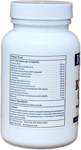 Rx Vitamins Renal Feline - Cat Kidney Support with Milk Thistle for Cats - Anti Inflammatory for Cats - Boosts Cat Antioxidant Health & Cat Liver Support - Cat Immune Booster - 120 capsules in Kuwait