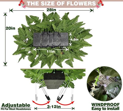 سرج زهور مقبرة عيد الميلاد لتزيين القبر، سرج زهرة البونسيتة الحمراء الاصطناعية لعيد الميلاد، وترتيبات شاهد القبر in Kuwait