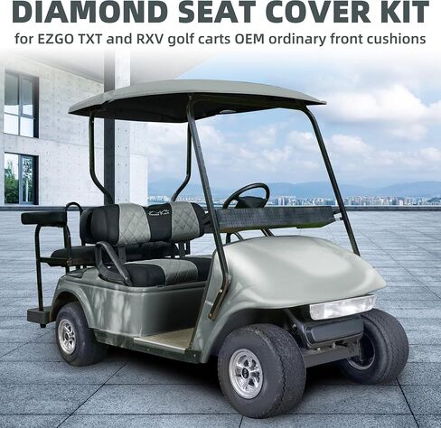 Golf Cart Seat Covers for EZGO TXT and RXV Golf Carts.Breathable and Washable Sandwich Mesh Air Spacer.Renew Your Golf Cart. (Grey/Black) in Saudi Arabia