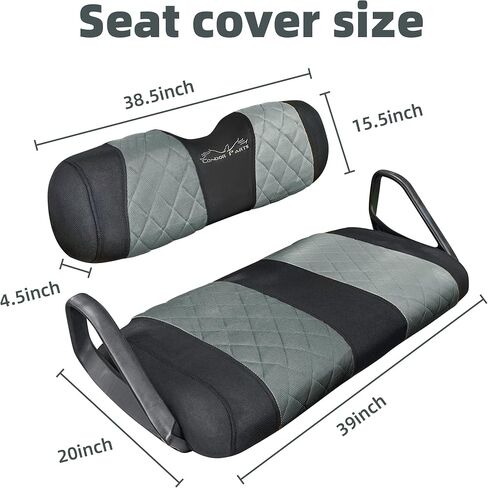 Golf Cart Seat Covers for EZGO TXT and RXV Golf Carts.Breathable and Washable Sandwich Mesh Air Spacer.Renew Your Golf Cart. (Grey/Black) in Saudi Arabia