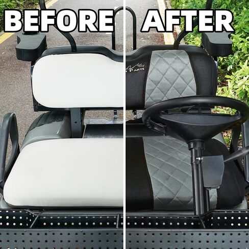 Golf Cart Seat Covers for EZGO TXT and RXV Golf Carts.Breathable and Washable Sandwich Mesh Air Spacer.Renew Your Golf Cart. (Grey/Black) in Saudi Arabia