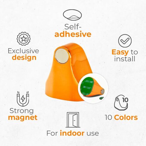 COMFORT DOOR Magnetic Door Stopper for Bottom of Door | Door Catch | No Drilling | Door Holder Floor Mount | Wall Protector | Small | Strong Adhesive | for Home, Bedroom, Office, Kitchen | Gold in Saudi Arabia