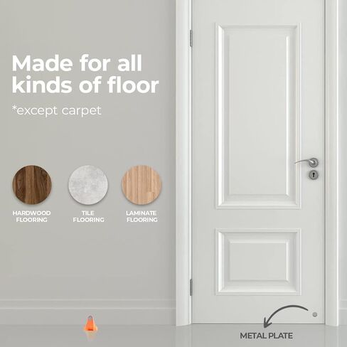 COMFORT DOOR Magnetic Door Stopper for Bottom of Door | Door Catch | No Drilling | Door Holder Floor Mount | Wall Protector | Small | Strong Adhesive | for Home, Bedroom, Office, Kitchen | Gold in Saudi Arabia