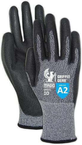 MAGID General Purpose Dry Grip Level A2 Cut Resistant Work Gloves, 36 PR, Polyurethane Coated, Size 8/M, 15-Gauge Hyperon Shell (GPD252) in Saudi Arabia