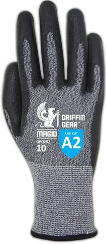 MAGID General Purpose Dry Grip Level A2 Cut Resistant Work Gloves, 36 PR, Polyurethane Coated, Size 8/M, 15-Gauge Hyperon Shell (GPD252) in Saudi Arabia