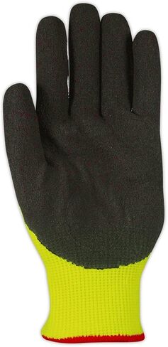 MAGID Padded Palm Level A6 Cut Resistant Work Gloves, 1 PR, Enhanced Liquid Grip, Sandy Nitrile Coated (Nitrix), Size 9/L, Reusable, 15-Gauge HPPE (PPD540), Hi-viz in Saudi Arabia