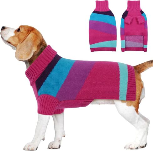 Dog Sweater, Dog Sweaters for Large Dogs, Turtleneck Fall Dog Christmas Sweater, Pullover Warm Dog Sweater, Thanksgiving Pet Sweatshirt Outfit Knitwear for Labrador, Golden Retriever XL in Kuwait