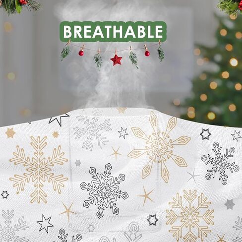 Christmas Curtains, Christmas Snow Blue Sheer Curtains, Winter Rod Pocket Drapes for Living Room, Kitchen, Bedroom, Window Treatments Semi Crinkle Curtain Panels,42"x 63",2 Panels in Saudi Arabia