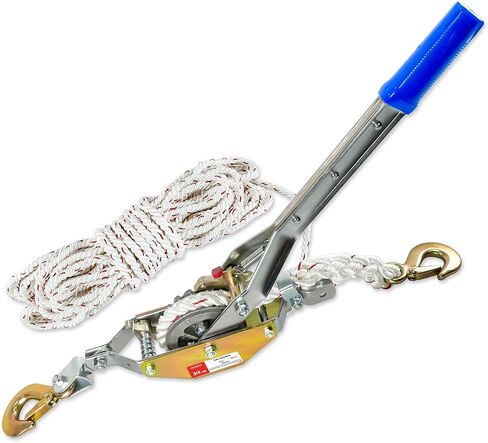 3/4 Ton Rope Puller with 100ft of 0.6in Diameter Rope Come Along Winch 2 Hooks Heavy Duty Ratchet Power Puller Tool for Moving Boats and Trailers in Saudi Arabia