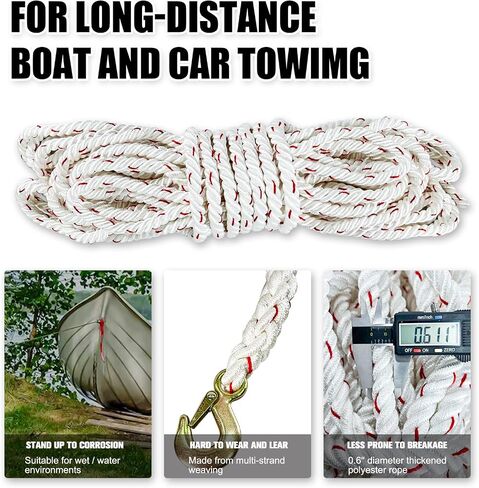 3/4 Ton Rope Puller with 100ft of 0.6in Diameter Rope Come Along Winch 2 Hooks Heavy Duty Ratchet Power Puller Tool for Moving Boats and Trailers in Saudi Arabia