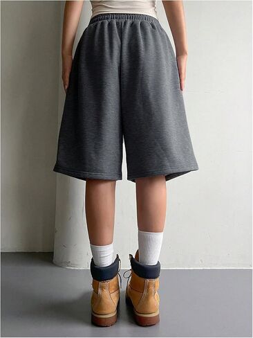 Women's Wide Leg Bermuda Shorts Drawstring Waist Athletic Track Shorts Lounge Trendy in Saudi Arabia