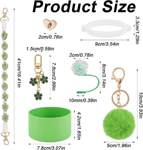 Cup Accessories Set for Stanley, Include Water Bottle Handle Strap, Silicone Boot, Straw Topper Cover Cap Keychain Charms for Stanley Cup 40oz 30oz Tumbler in Saudi Arabia