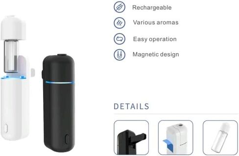 موزع روائح السيارة - معطرات الجو، بطارية قابلة لإعادة الشحن عبر USB، تشغيل/إيقاف تلقائي، موزع روائح عطرية بالموجات فوق الصوتية in Kuwait