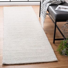SAFAVIEH Natura Collection Runner Rug - 2'3" x 22', Ivory, Handmade Solid Wool, Ideal for High Traffic Areas in Living Room, Bedroom (NAT801A)