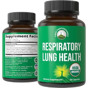 USDA Organic Lung Detox For Smokers And Non Smokers with 6 Top Ingredients. Mullein Leaf, Marshmallow Root, Calendula. Lungs Cleanse For Better Respiratory Health. Lung Support Capsules Supplement