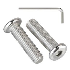 M6-1 x 12mm 60Pcs Flat Head Hex Socket Cap Screws Bolts,304 Stainless Steel 18-8 Bolts,Full Thread,Hex Drive,Furniture,Bed,Chair Repairs,Silver(with Hex Spanner)