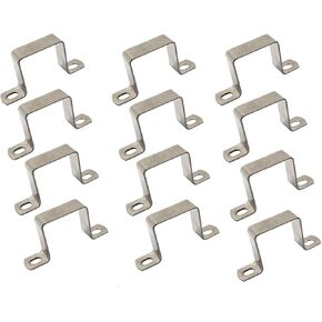 12 Pieces 25x25mm Square Tube Buckle, Square Pipe Clamp, 304 Stainless Steel U Shaped Horseback Pipe Saddle Clamp Buckle Hose Clamp Square Tube Clamp