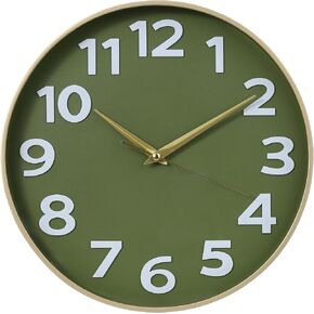 Wall Clock Battery Operated 12in Black, Silent Non Ticking, Simple Style, Decorative Modern Wall Clocks for Living Room Bedroom Kitchen Office