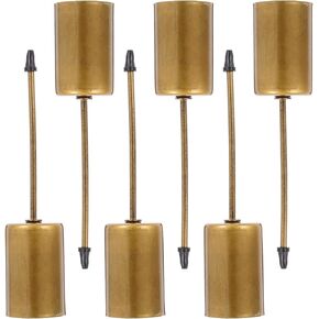 Alipis 6Pcs Christmas Candle Holder Stakes Taper Candlestick Holders with Spike Metal Pillar Candles Stand Base for Christmas Wedding Mantel Dinner Table Centerpiece, 11.00X2.50X2.50CM, Golden