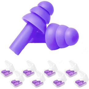 Ear Plugs for Sleeping, 8 Pairs Reusable Earplugs for Sleeping Noise Cancelling Waterproof Noise Reduction Earplugs for Sleeping, Swimming, Snoring, Concerts, Work, Noisy Places