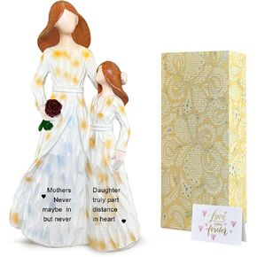 Birthday Gifts for Mom from Daughter, Mother Daughter Figurines, Mom Gifts for Birthday Mothers Day Christmas, Sculpted Hand-Painted Figurine