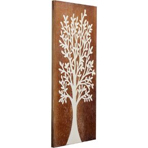 شجرة الحياة جدار الفن، ريفي ديكور الجدار الخشبي المعلق، لهجات جدار المزرعة عمل فني مستطيل مؤطر للجدران، منحوتات الحائط ديكور المنزل لغرفة المعيشة، غرفة النوم، غرفة الطعام، هدية هووسورمينغ in Kuwait
