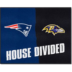 FANMATS 18573 NFL Patriots / Ravens House Divided Rug