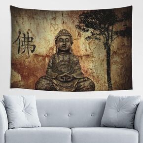 Conank Buddha Tapestry Wall Hanging Buddhist Statue Tapestries Meditation Mandala Wall Decor Zen Art Hippie Bohemian Psychedelic Indian Tapestry for Bedroom Living Room Home Decor 40x30 IN