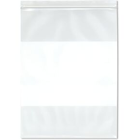 Plymor 9" x 12" (Pack of 100), 6 Mil Industrial Duty White-Block Zipper Reclosable Plastic Bags