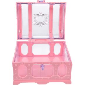 مجموعة واحدة من صندوق تخزين مع قفل بارا جواردار جيرل بيجي بانك للأطفال كريستال ديكور مجوهرات حلية منظم مجوهرات للفتيات الصغيرة كنز وردي على شكل صدر أميرة الطفل in Kuwait