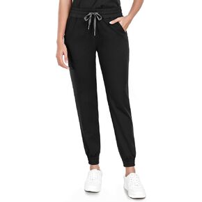 COMENII Scrubs for Women, Slim Fit Jogger Scrubs Pant with Knit Yoga Waistband, Moisture Wicking Womens Scrubs Pants