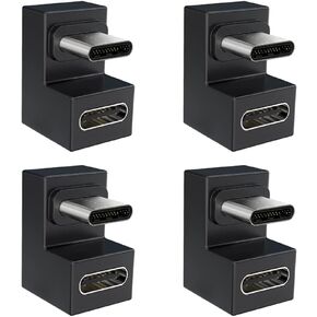DKARDU 4Pack Middle Bend Right Angle 90 Degree USB C Type-C Adapter, Male to Female Adapter with 40Gbps PD 100W USB C Adapter for Mobile Phone, Laptop, PC, Nintendo Switch