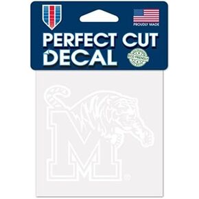 WinCraft NCAA University of Memphis Tigers Logo 4" x 4" inch Outdoor White Decal