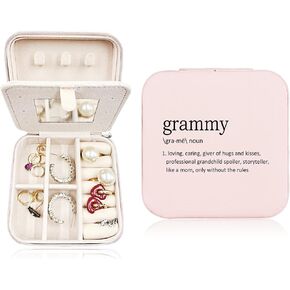 Grammy Travel Jewelry Organizer Mothers Day Gifts, Travel Jewelry Case for Women, Grammy Gifts Small Jewelry Box Travel Gifts, Grammy Jewelry Case for Traveling Earring Necklace Box