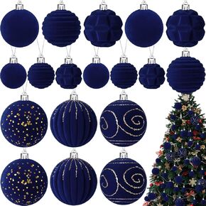 Suzile 18 Pcs 18 Pcs Velvet Christmas Tree Ornaments Flocked Christmas Ball Decorations Xmas Balls Christmas Hanging Ornaments for Xmas Tree Wreath Garland Holiday Fireplace Decoration (Red)