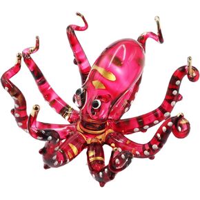Exquisite Hand Blown Glass Color Painted Sea Octopus Sculpture Figurine in Kuwait