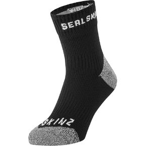 SEALSKINZ Dunton Waterproof All Weather Ankle Length Sock with Hydrostop | Black | Large