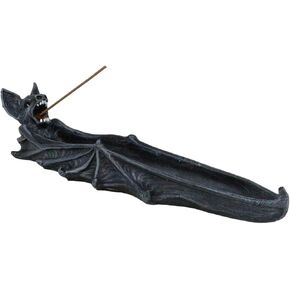 Ebros Gift Gothic Gargoyle Cathedric Bat Vampire Incense Stick Holder with Celtic Knotwork Figurine Halloween Macabre Halloween Metaphysical Accent